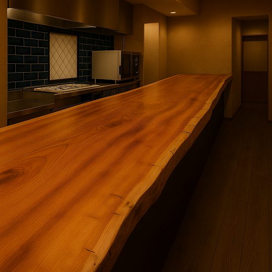 ウォルナット 縮み虎杢　美杢　厚板　735×13×25 100サイズ 