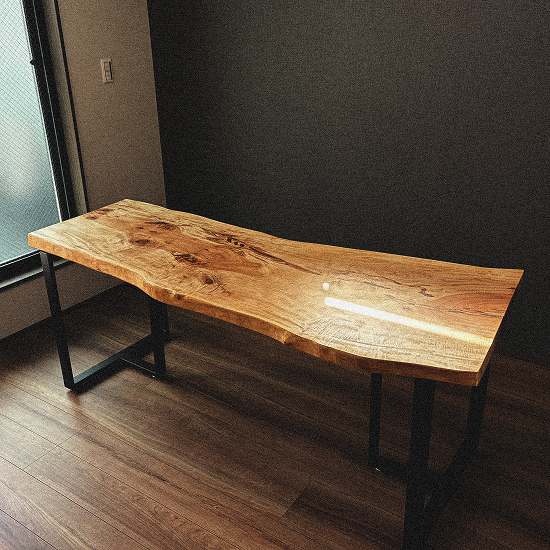 栃一枚板絵ワークデスク仕様